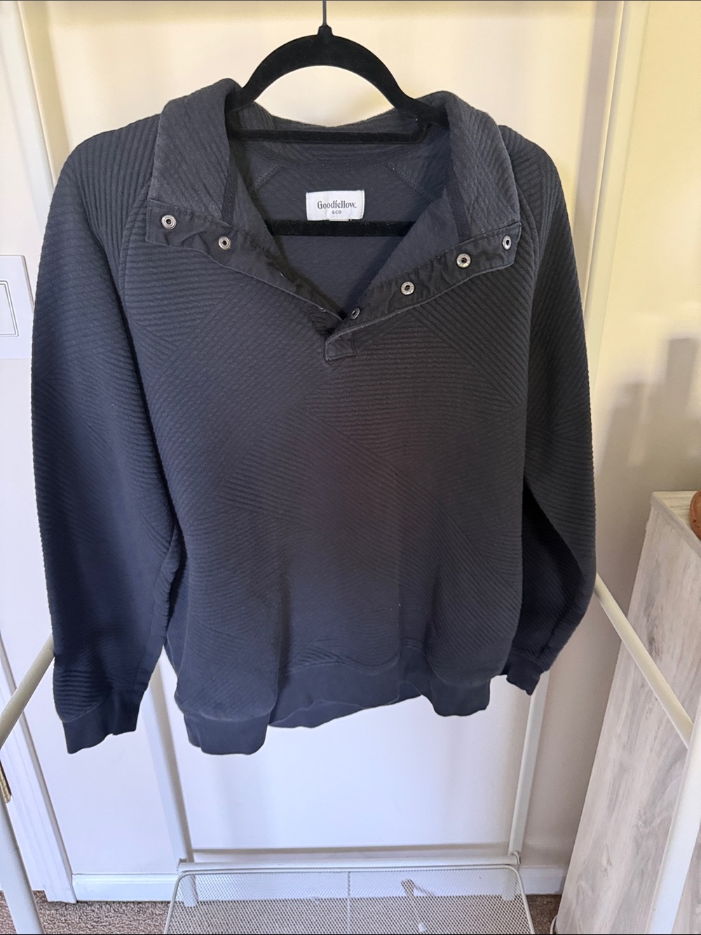 Goodfellow & Co Charcoal Quilted Snap-Front Zip Sweater